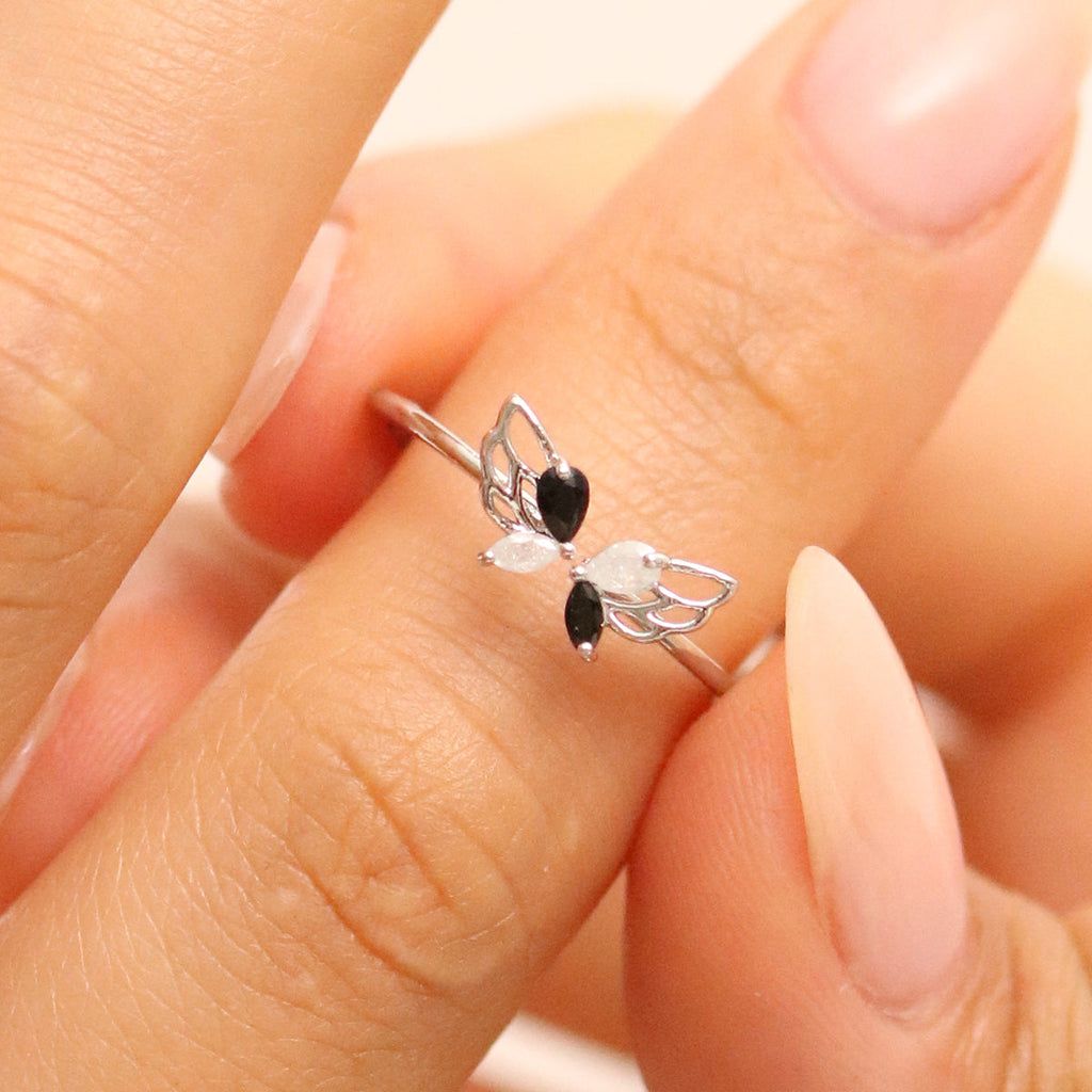 Black onyx Butterfly Wing Ring