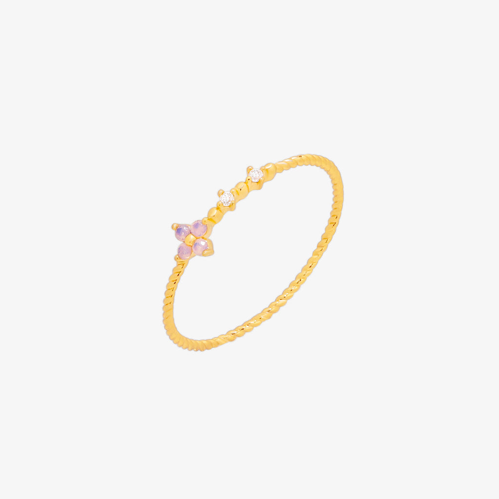 Moonstone Flower Ring